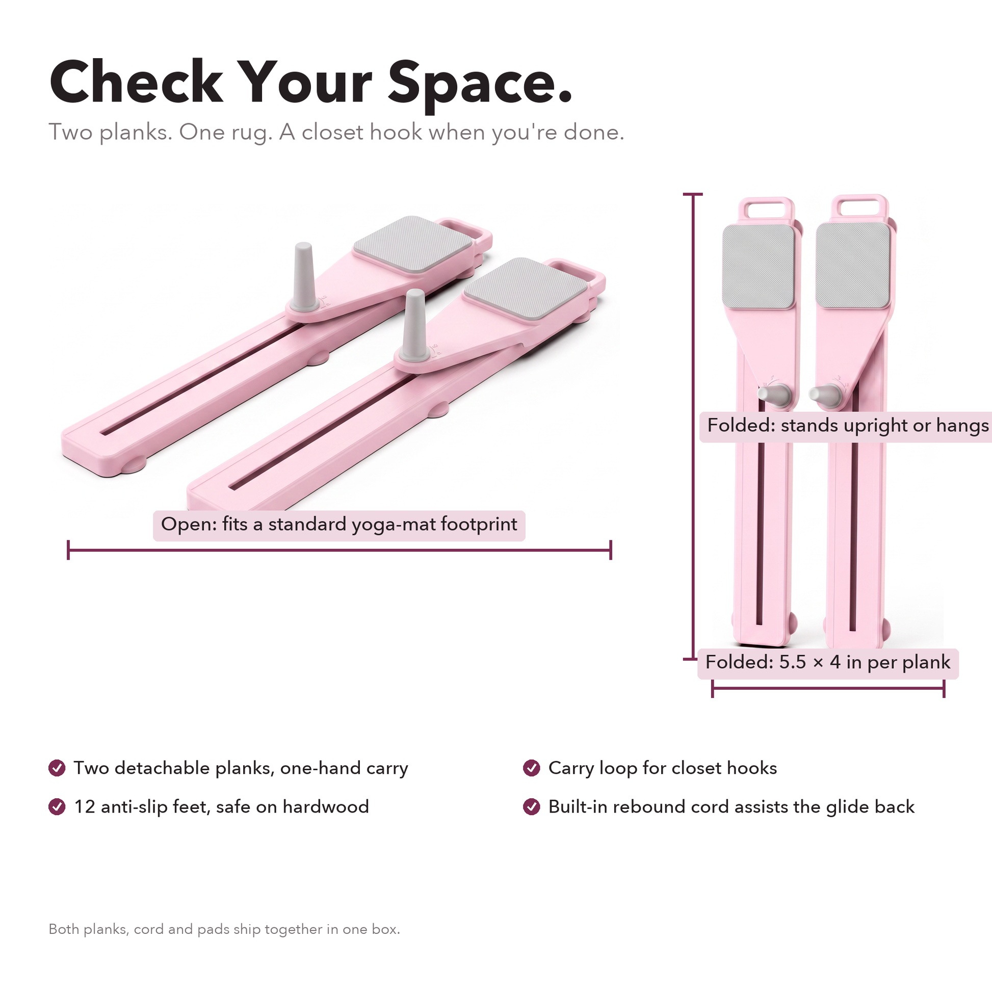 Check your space: open and folded dimensions