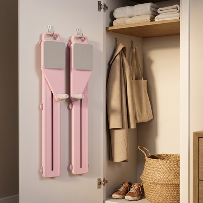 Folded Studio Board hanging on a closet hook