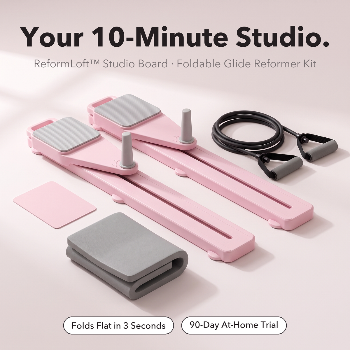 ReformLoft Studio Board — Your 10-Minute Studio. Foldable glide reformer kit