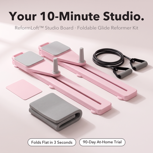 ReformLoft Studio Board — Your 10-Minute Studio. Foldable glide reformer kit